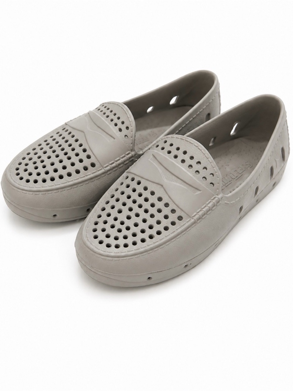 Kids Casual Perforated Slip-On Dress Shoes - Light Gray